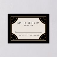 Vintage Hollywood Wedding Response Cards Licorice Signature Standard