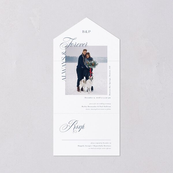 Eternal Love All-in-One Wedding Invitations Cruise Signature Light Both Recipient and Return Addresses