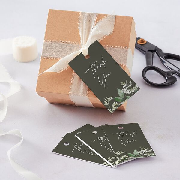 Fairytale Woodgrain Slab Favor Gift Tags Pure White Signature