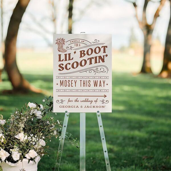 Western I Do BBQ Standard Direction Sign Medium Saddle Standard Indoor Foam Core M Direction
