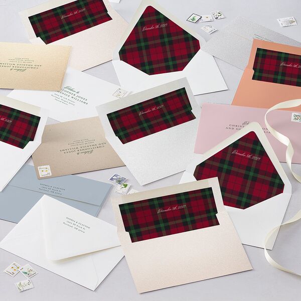 Elegant Winter Pine Cone Wedding Invitations Scottish Green Signature Blank No Standard