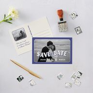 Retro Photo Postcard Inspired Save the Date Postcards Sapphire