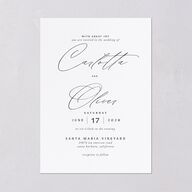Simply Classic Wedding Invitations Charcoal Signature Blank No Standard