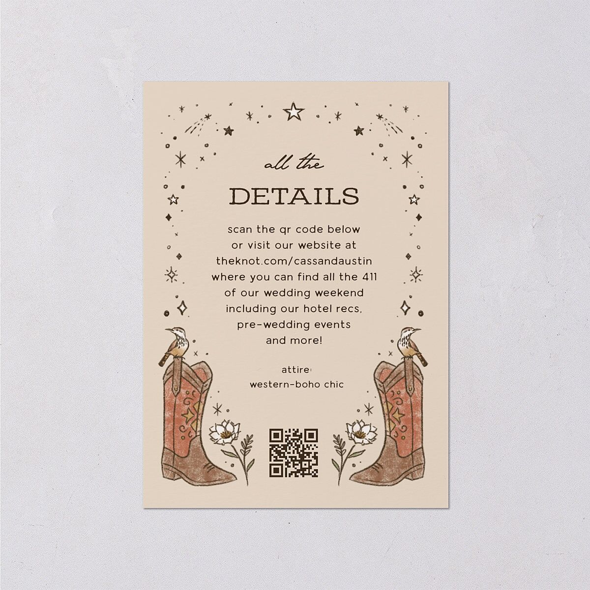 Southwestern Nouveau Wedding Enclosure Cards — view 1
