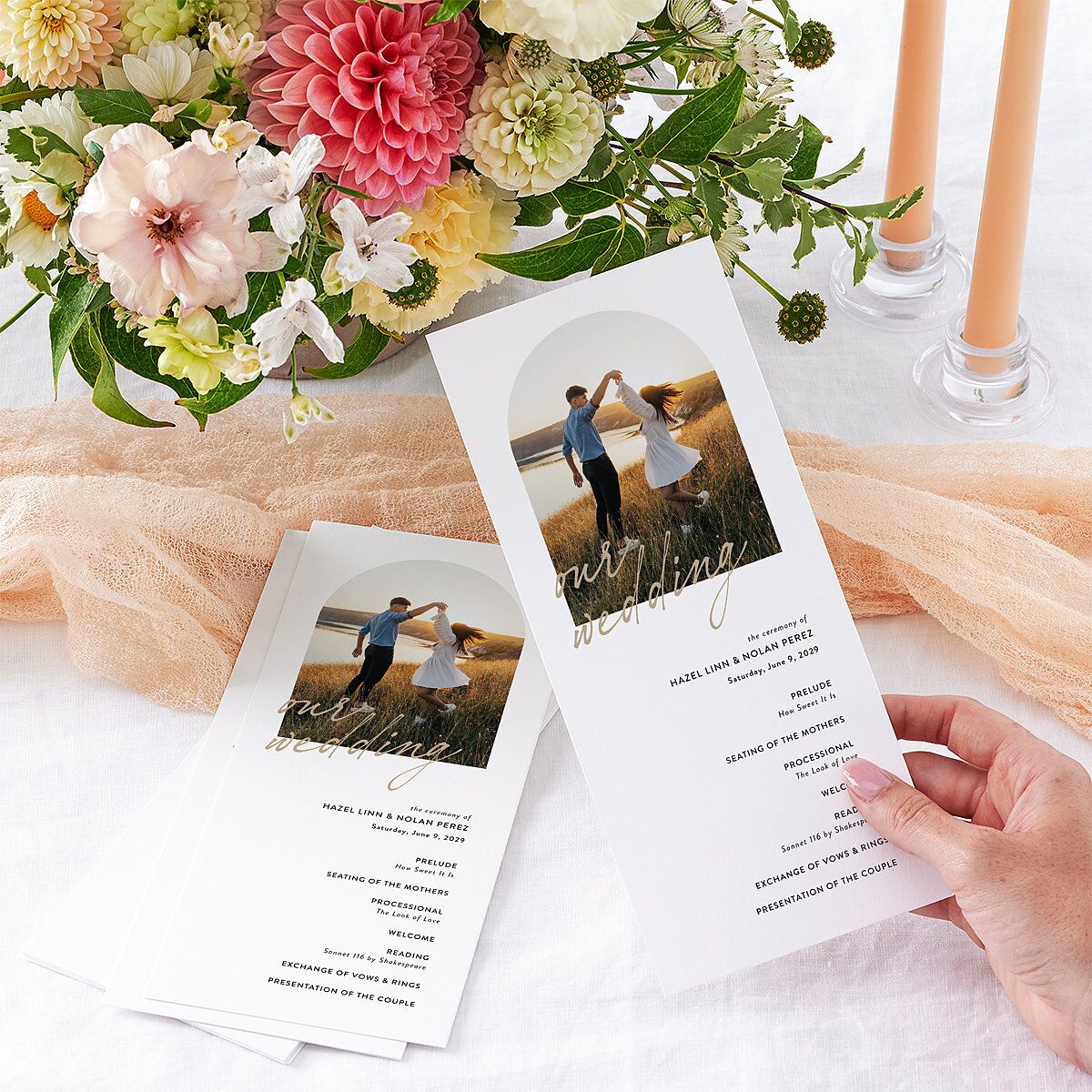 Forever Arch Wedding Programs Pure White Signature