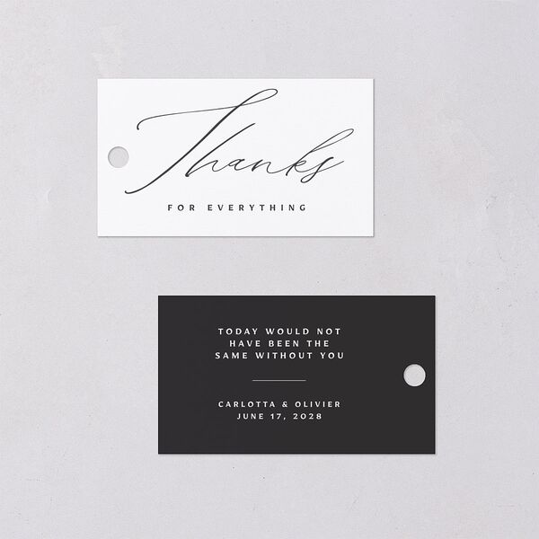 Simply Classic Favor Gift Tags Charcoal Signature