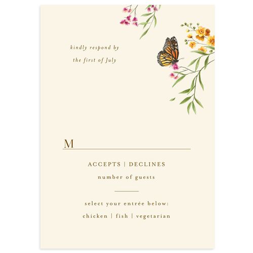 Rustic Butterflies Wedding Response Cards Walnut Signature Standard