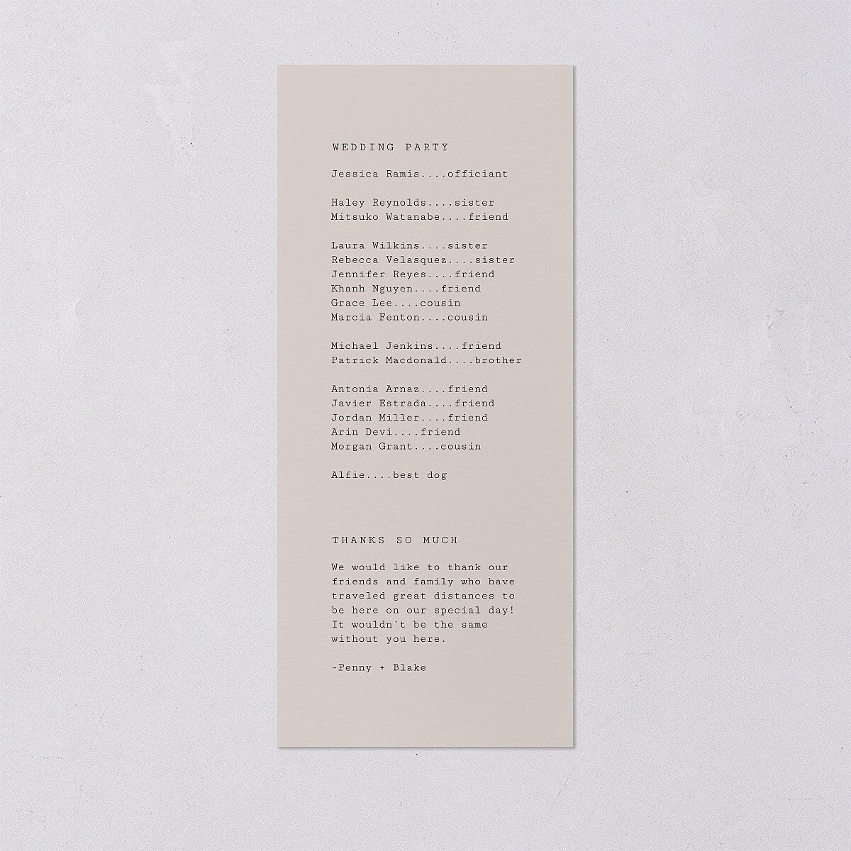 Vintage Script Wedding Programs Midnight Signature