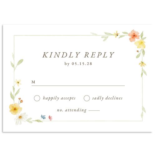 Classic Wildflower Frame Wedding Response Cards Daffodil Signature Standard