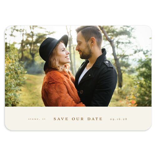 Enchanted Forest Save the Date Cards Saddle Signature smooth Blank No Rounded