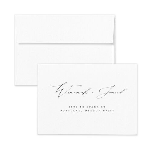 Western Valley Response Card Envelopes White Peony Return Address Signature Standard