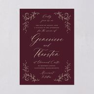 Dark Vintage Fantasy Wedding Invitations Merlot Signature Blank No Standard