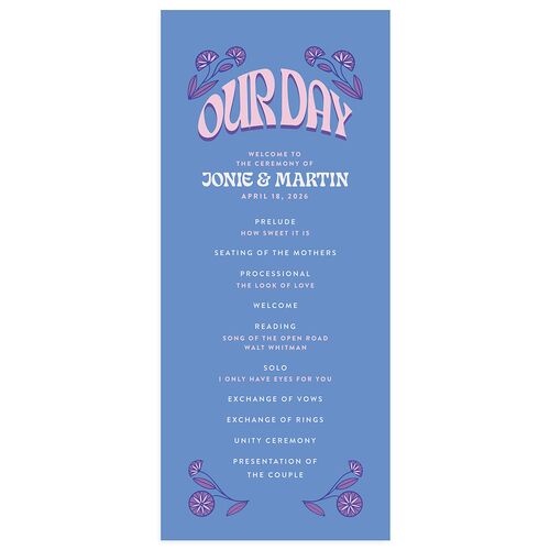 Wedstock Wedding Programs French Blue Signature
