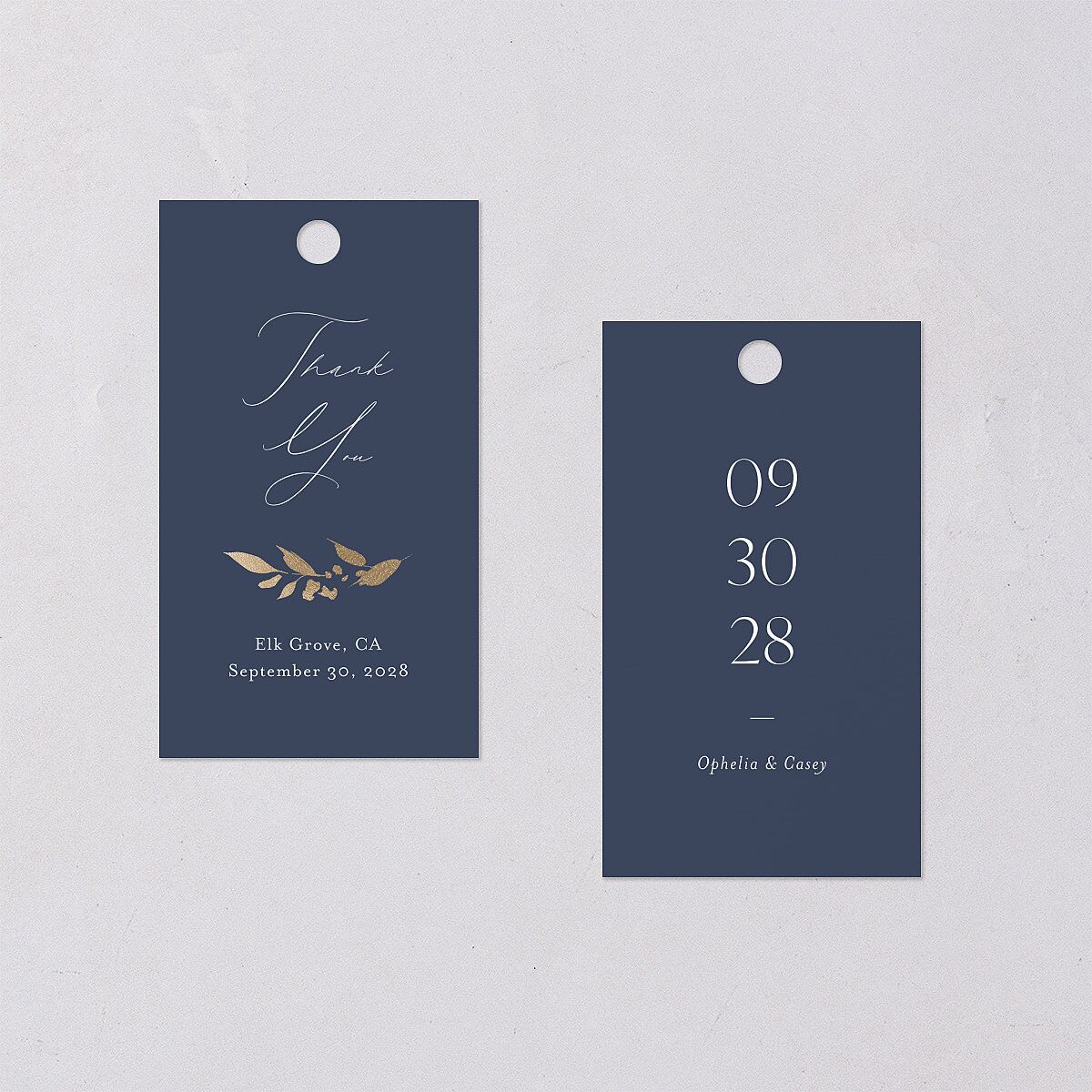Stefana Crowns Favor Gift Tags Gold Moody Blue Signature