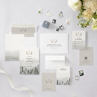 Antler Monogram Mountain Wedding Invitations Mist Signature Blank No Standard