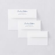 Nautical Border Save the Date Petite Card Envelopes White French Blue Both Recipient and Return Addresses Signature Standard
