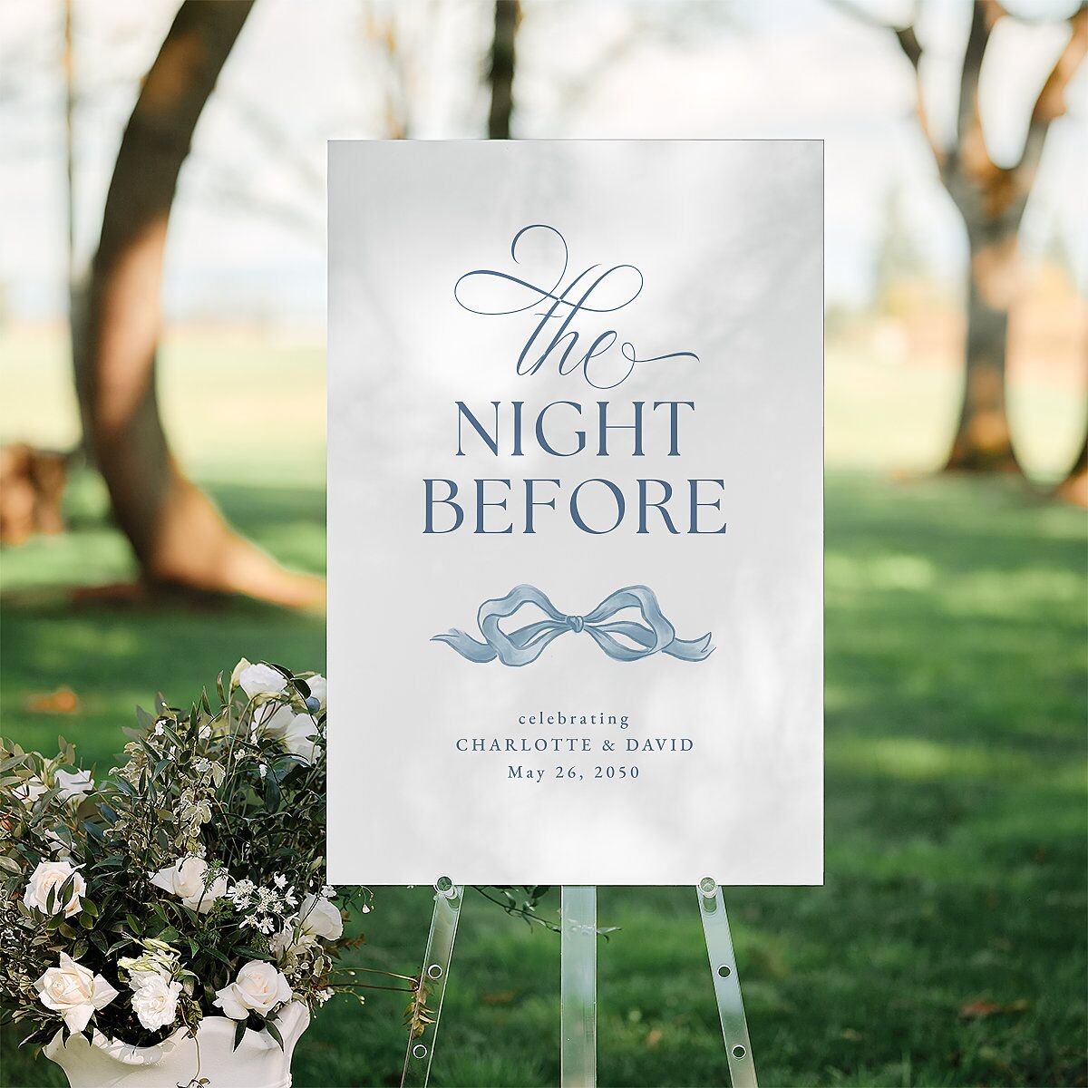 The Night Before Vintage Bow Standard Welcome Sign Large Regency Blue Standard Indoor Foam Core L Welcome