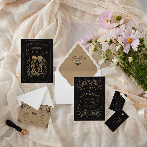 Skeleton Spirits Euro Envelope Liners Licorice Luxe