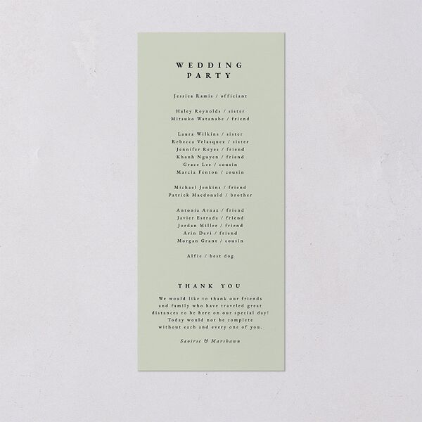 Dainty Frame Wedding Programs Thyme Signature
