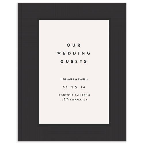 Gilded Geometric Wedding Guest Book Charcoal