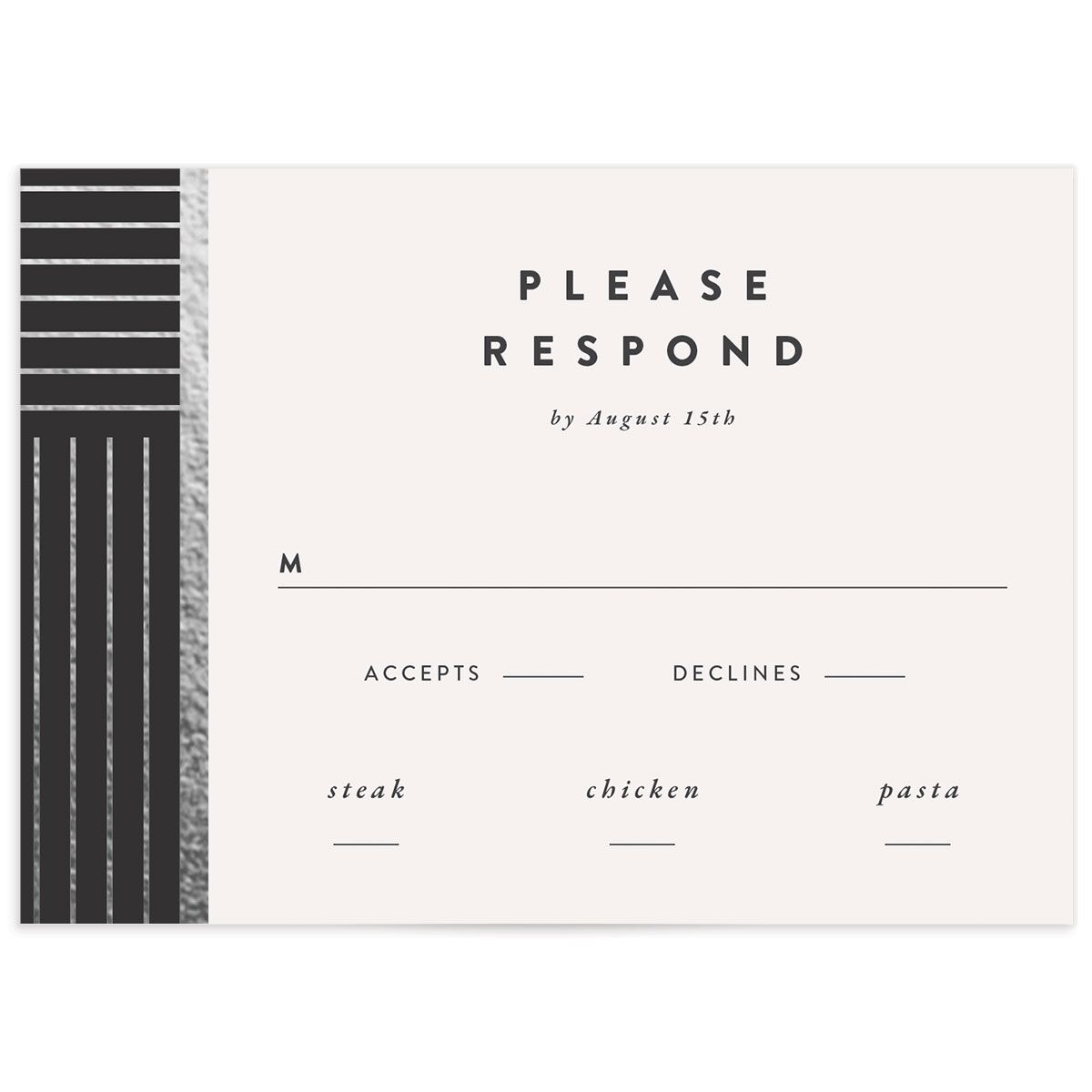 Gilded Geometric Wedding Response Cards