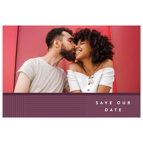 Gilded Geometric Save The Date Postcards  Eggplant