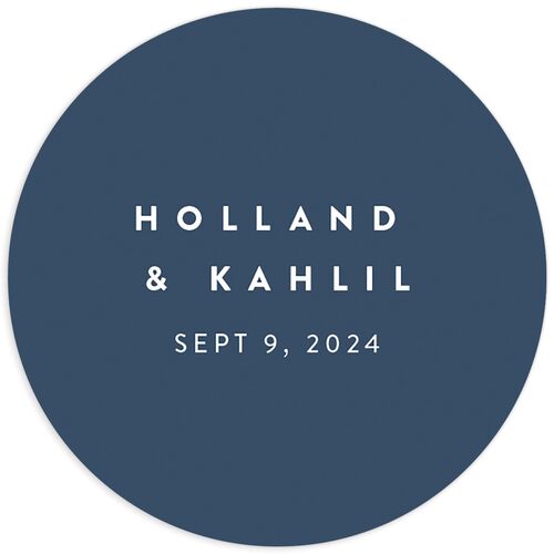 Gilded Geometric Wedding Stickers Moody Blue