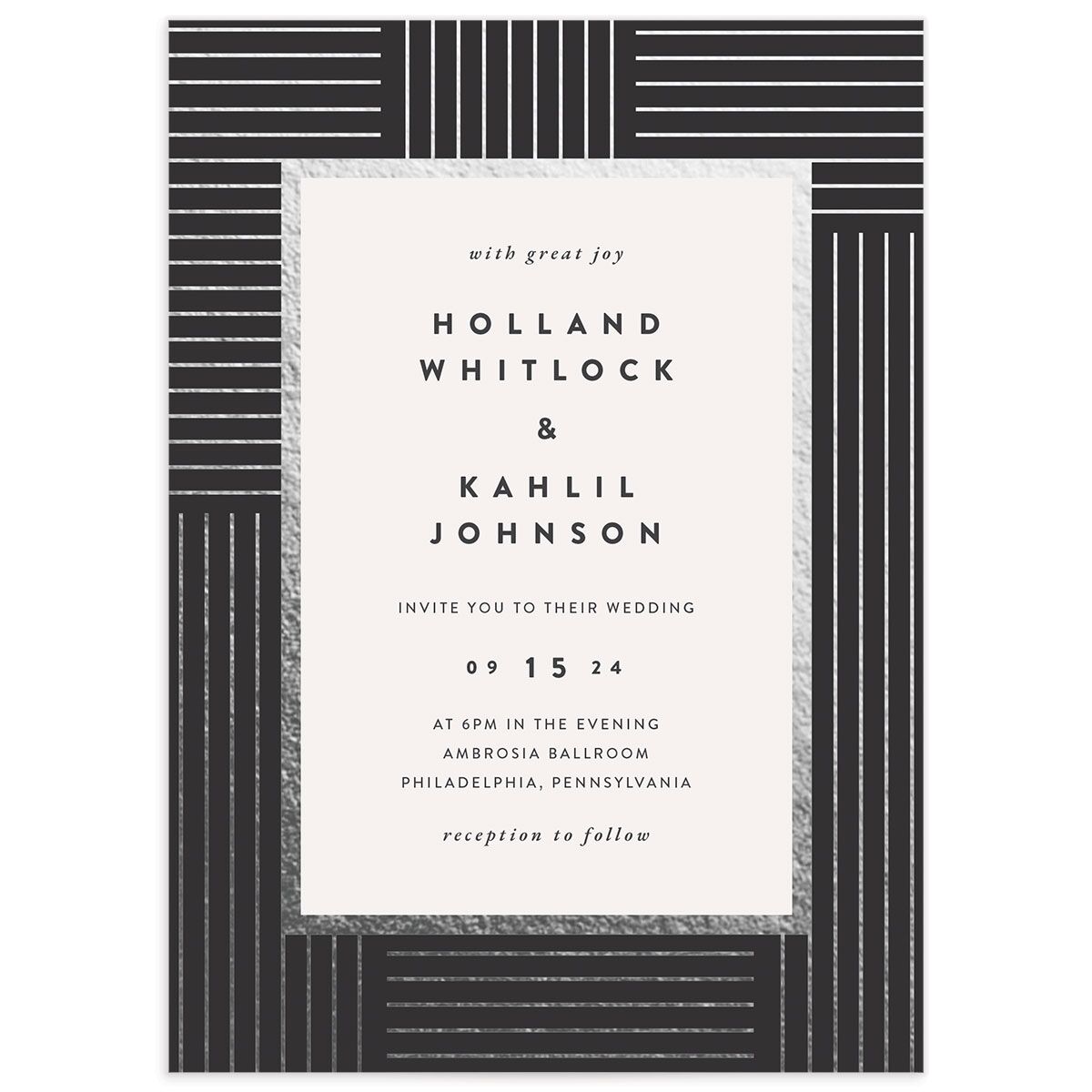 Gilded Geometric Wedding Invitations
