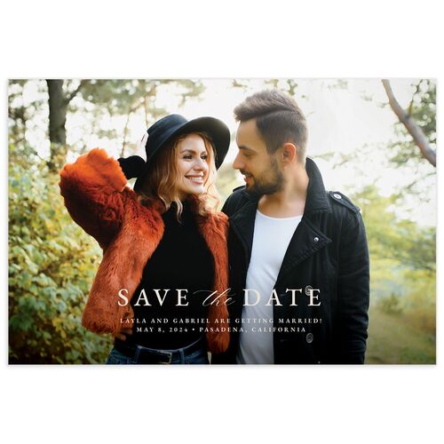 Painted Blossoms Save the Date Postcards - Black
