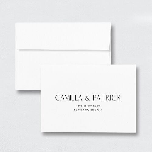 Elegant Eclipse Wedding Response Card Standard Envelopes White Standard Pure White Return Address Signature
