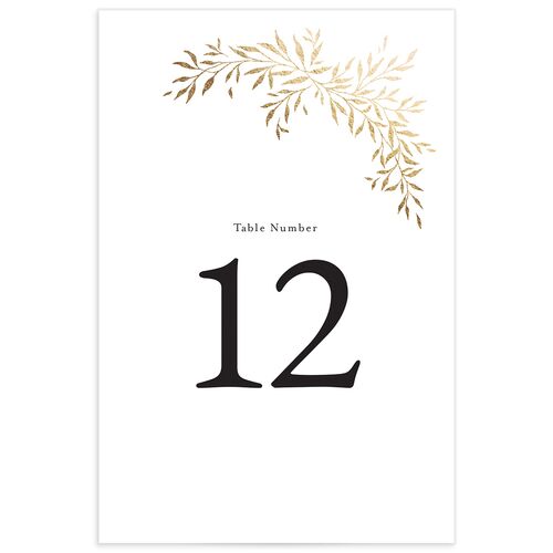 Romantic Wreath Table Numbers Gold Pure White Signature