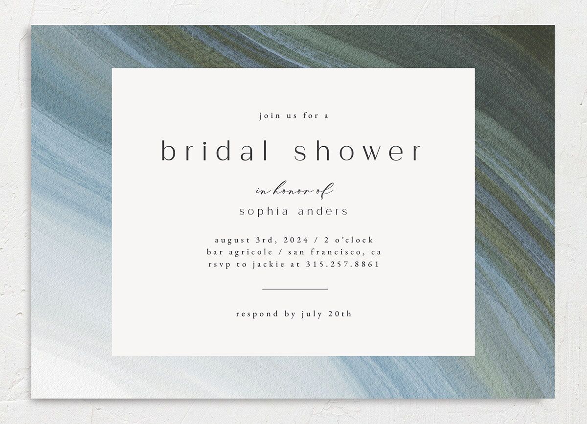 Ethereal Wave Bridal Shower Invitations front