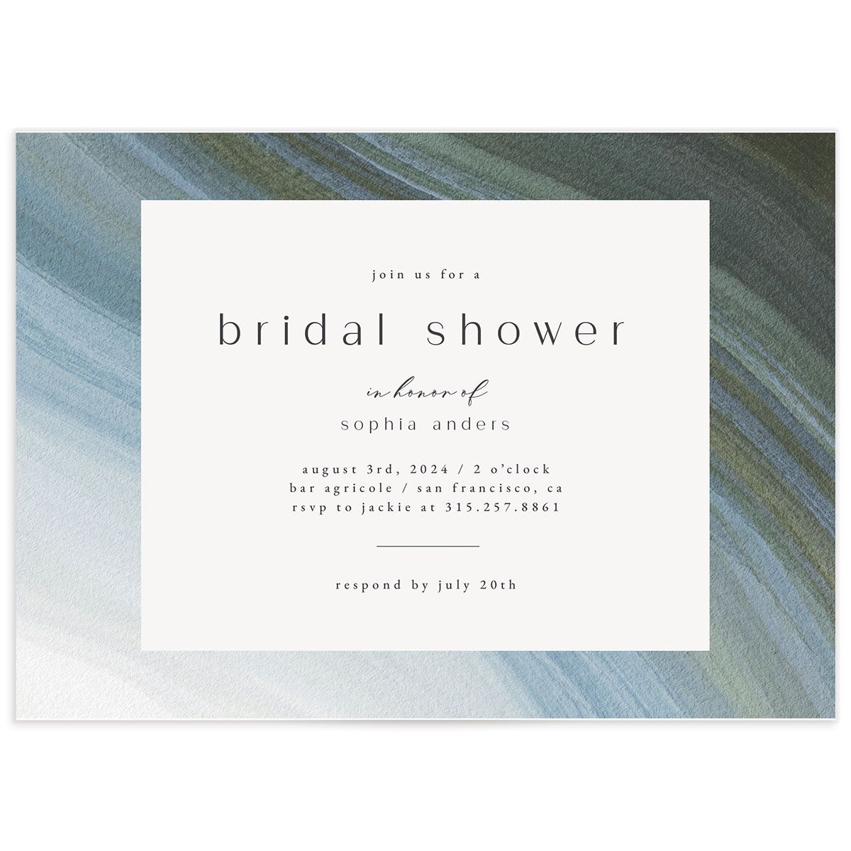 Ethereal Wave Bridal Shower Invitations