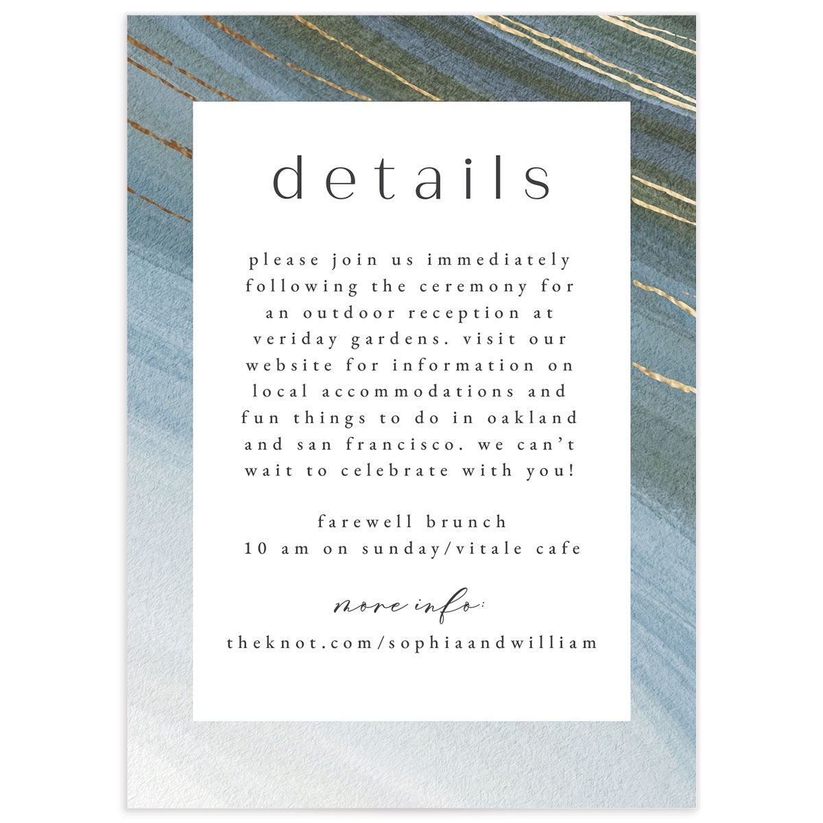Ethereal Wave Wedding Enclosure Cards front
