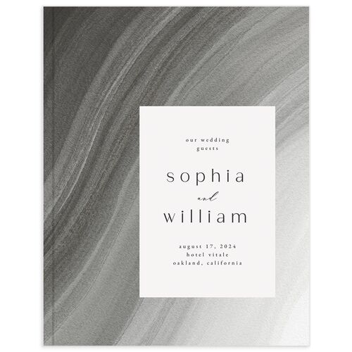 Ethereal Wave Wedding Guest Book Shadow Gray