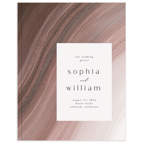 Ethereal Wave Wedding Guest Book Desert Rose