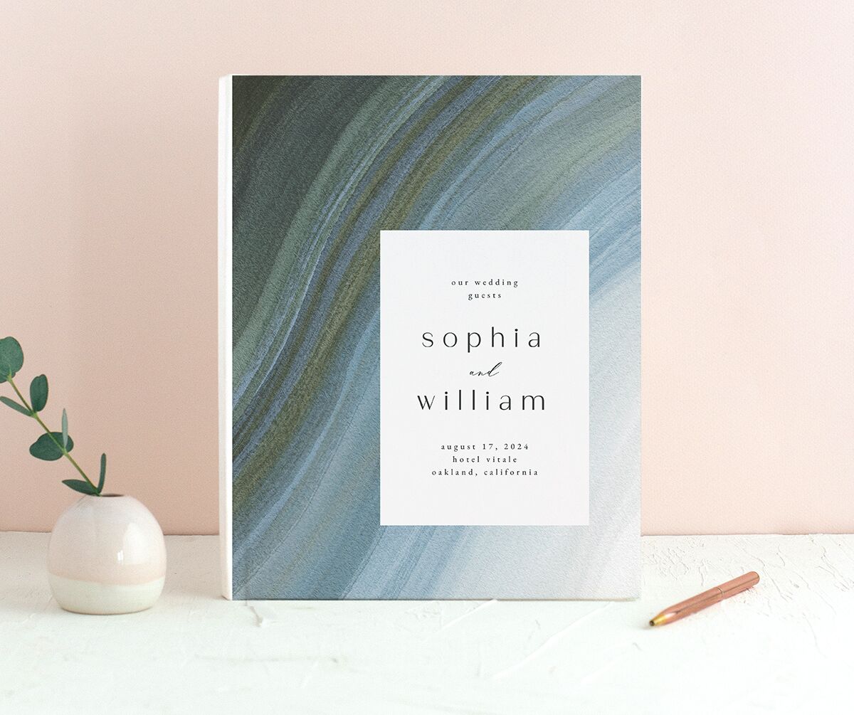 Ethereal Wave Wedding Guest Book front