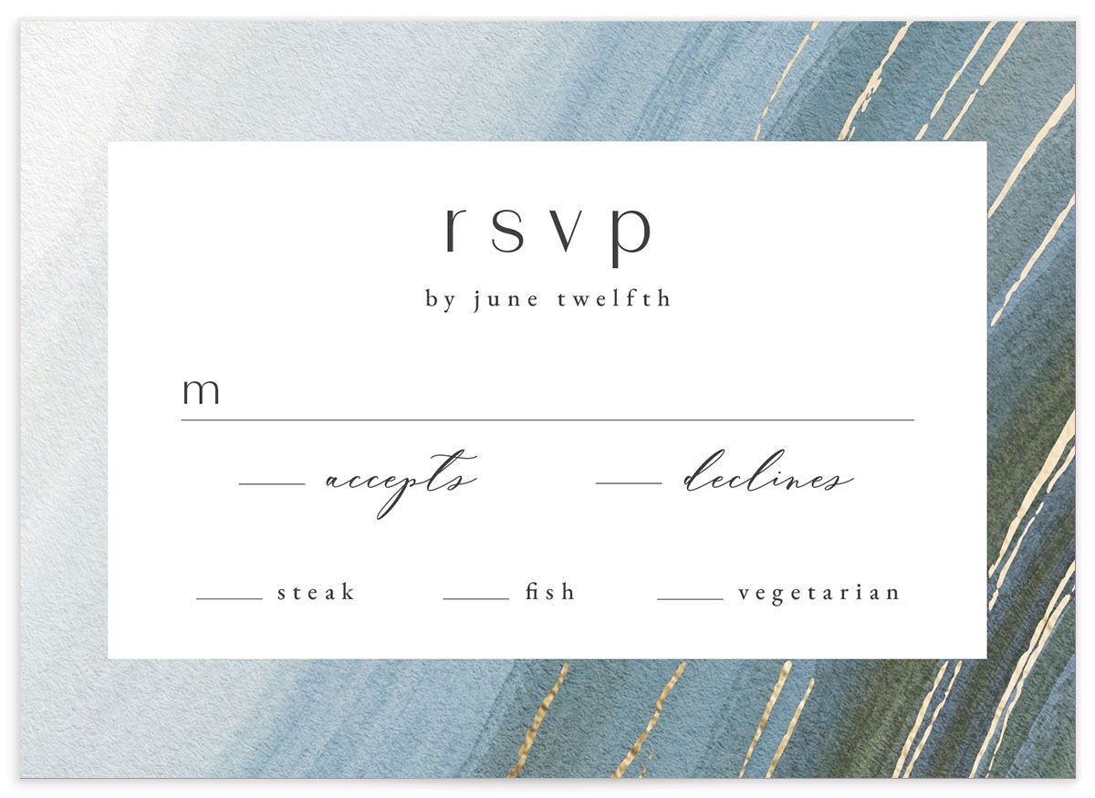 Ethereal Wave Wedding Response Cards front