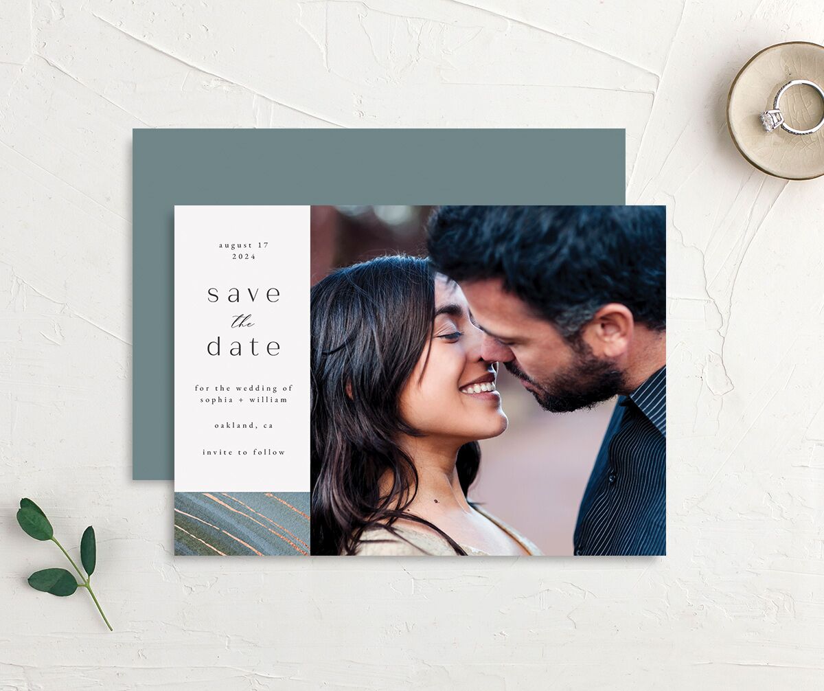Ethereal Wave Save The Date Cards front-and-back