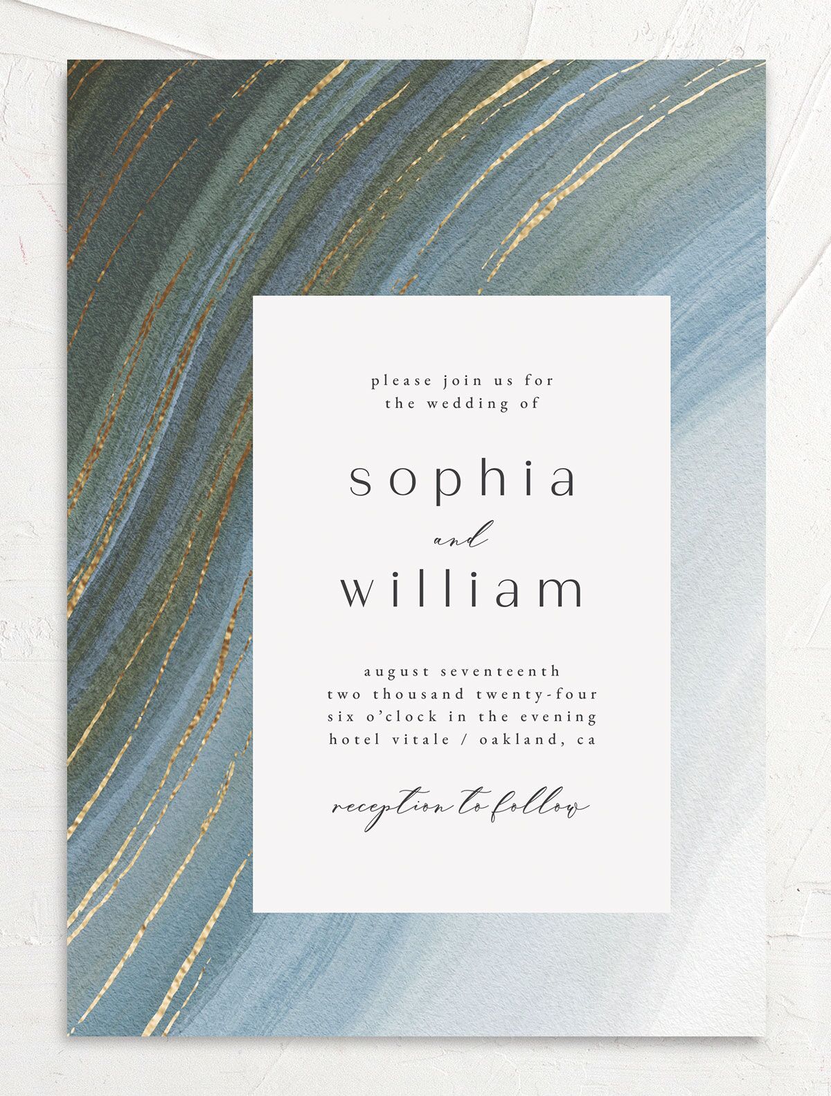 Ethereal Wave Wedding Invitations front