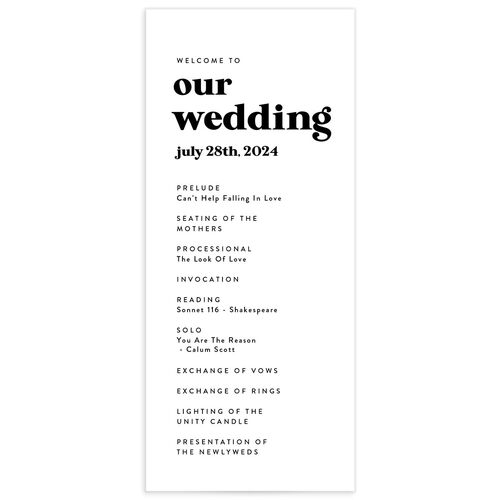 Vintage Bold Wedding Programs - 