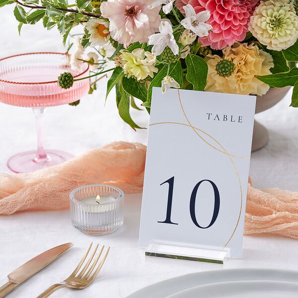Minimal Rings Table Numbers Gold Navy Signature