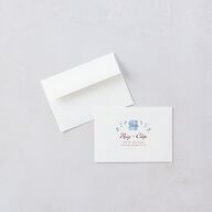 Whimsical Retro Cartoon Response Card Envelopes Baby Blue White Return Address Signature Standard