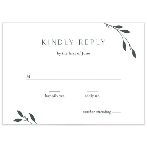 Delicate Leaves Wedding Response Cards - 