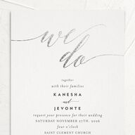 We Do Foil Wedding Invitations Silver Mist Signature No