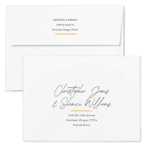 Ankara Print Wedding Invitation Envelopes White Licorice Return Address Standard Signature