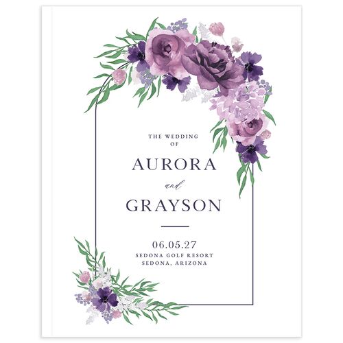 Bohemian Arch Wedding Guest Book Plum