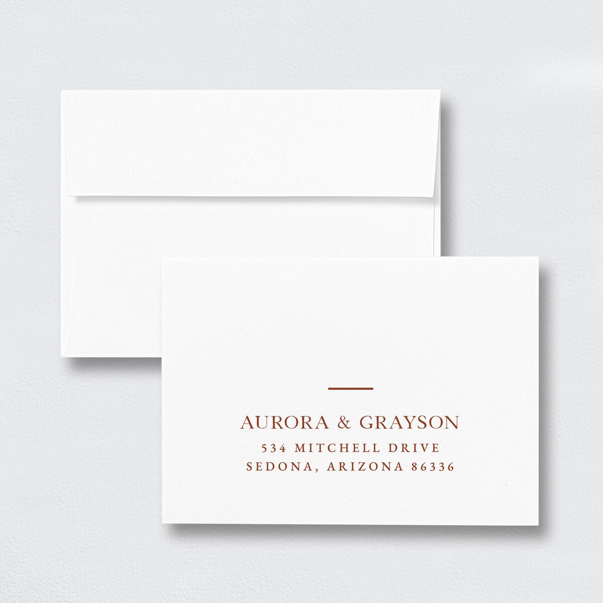 Bohemian Arch Wedding Response Card Standard Envelopes White Standard Rust Return Address Signature