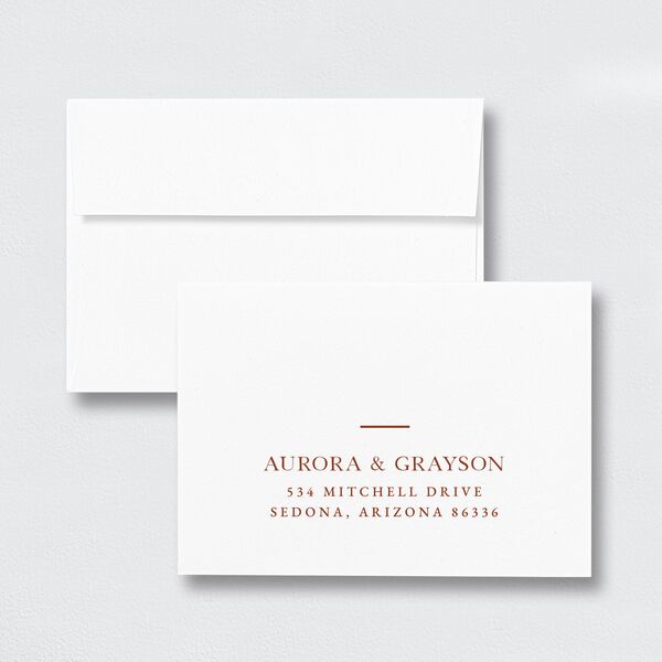 Bohemian Arch Wedding Response Card Standard Envelopes White Standard Rust Return Address Signature