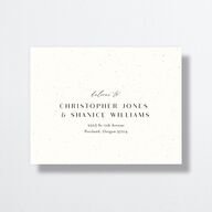 Blooming Dahlias All-in-One Wedding Invitations Regency Blue Signature Light Both Recipient and Return Addresses No